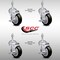 Service Caster 4 Inch SS Black Polyurethane Swivel 3/8 Inch Threaded Stem Caster Set Brake SCC SCC-SSTS20S414-PPUB-BLK-TLB-381615-4 - alternate 4